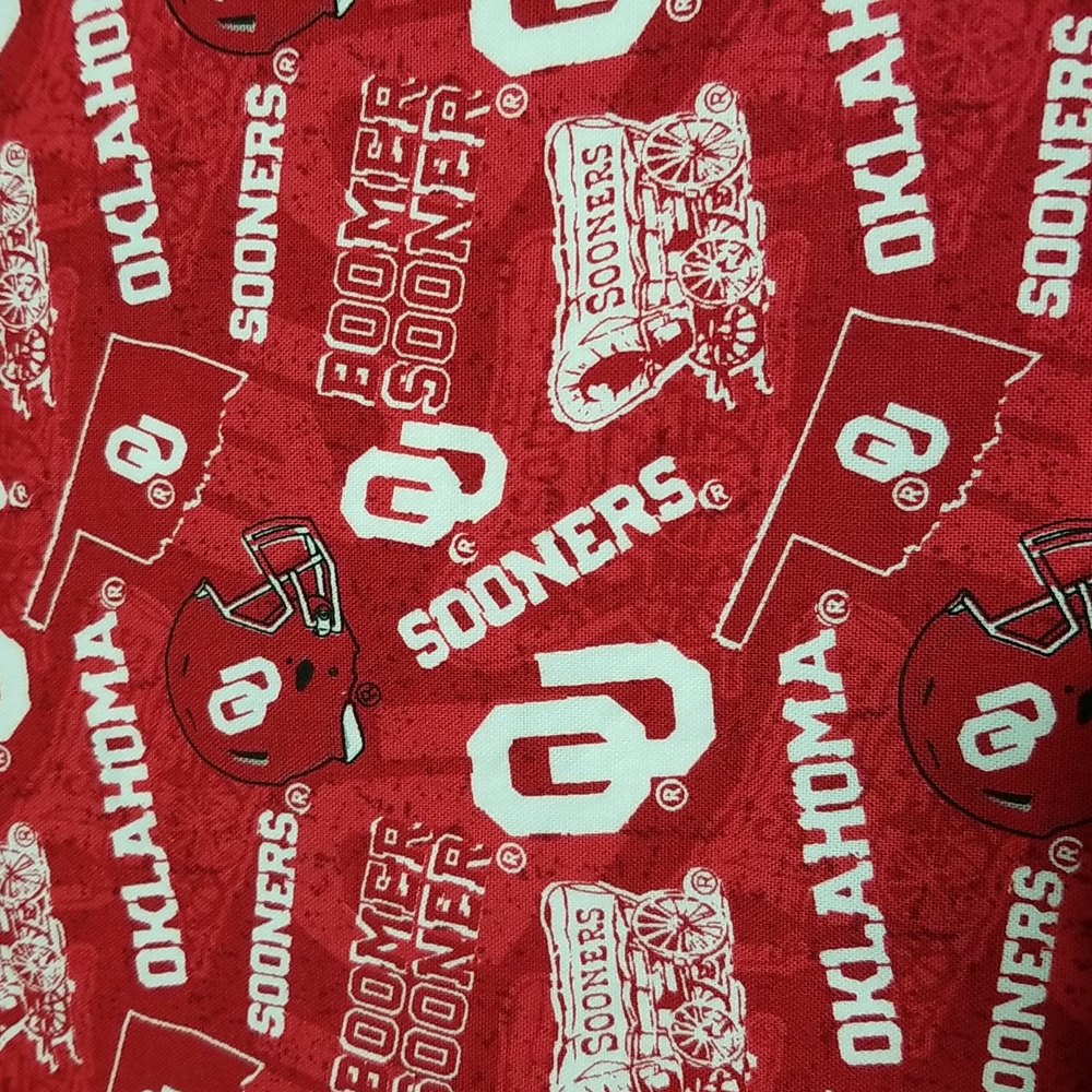 Handmade Facemask Oklahoma Sooners Adjustable and Reversible Cotton - Picture 2 of 5